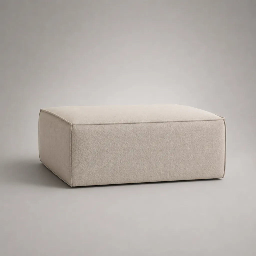 Pouf di poggiapiedi rettangolare in poliestere, 80 × 60 × 35 cm