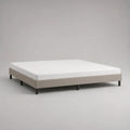 Telaio matrimoniale senza testiera, lotto di 2 letti in tessuto beige, letto 180 × 200 cm