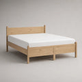 Cornice letto matrimoniale in legno naturale leggero con testa e piano letto con latte, 160 × 200 cm di sonno, dimensioni 168 × 208 × 90 cm