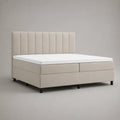 Set letto matrimoniale con materasso a molla e materasso, coperchio in poliestere beige, letto 180 × 200 cm