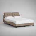 Letto matrimoniale imbottito in tappeto in poliestere con testa matrimoniale, letto 160 × 200 cm, dimensioni 218 × 171 × 105 cm